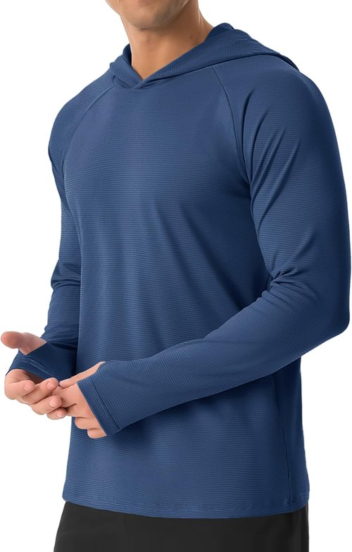 MAGCOMSEN Men's Sun Shirt - UPF 50+ Long Sleeve Lightweight Hoodie for Quick Dry Performance | Ideal for Hiking & Workouts
