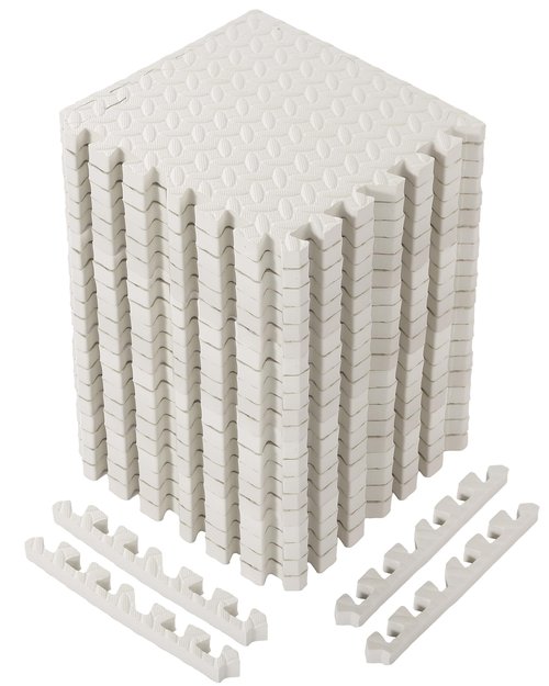 Arrowbash 12x12x1 Inch EVA Thick Interlocking Foam Floor Tiles Puzzle Exercise Mat Foam Mats for Home Gym Pets(White,20)