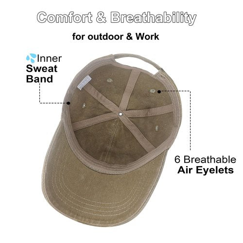 Funny Hats for Men Embroidered Adjustable Cotton Baseball Cap Unique for Men Who Have Everything, Perfect for Husband Papa Dad Grandpa Boyfriend Son Khaki