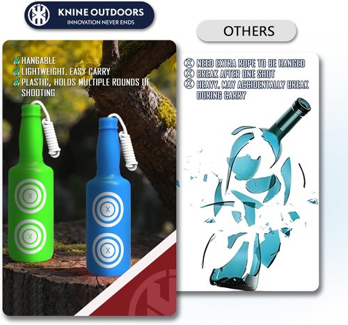 KNINE OUTDOORS 6 Pack Shooting Targets - Bright Colors with Hanging Rope for Airsoft & BB Gun Practice