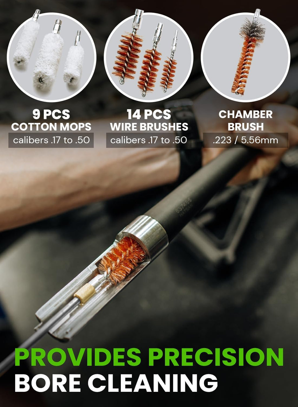 Universal Gun Cleaning Kit - Portable All-in-One Solution for Handguns, Rifles & Shotguns | Includes Stainless Steel Rods & Brass Jags