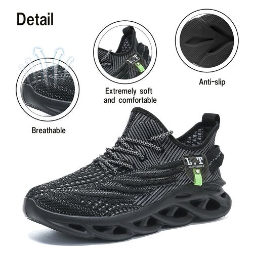 DLWKIPV Men Running Shoes Men's Tennis Shoes Lightweight Breathable Fashion Sneakers Non Slip Workout Gym Shoe for Running Black Size US 11