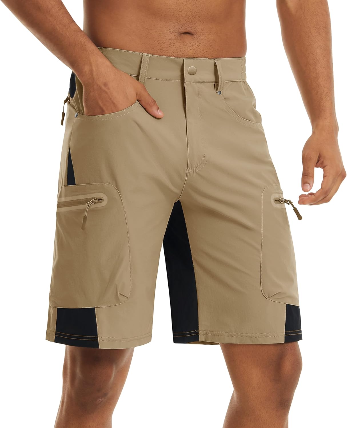 TACVASEN Men's Hiking Cargo Shorts - Quick Dry, Stretch Fabric, Zipper Pockets | Casual Outdoor Wear