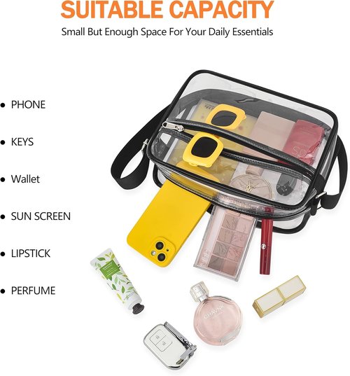 MAY TREE Clear Stadium Bag - Stylish Messenger for Concerts & Sports Events | Durable & Lightweight