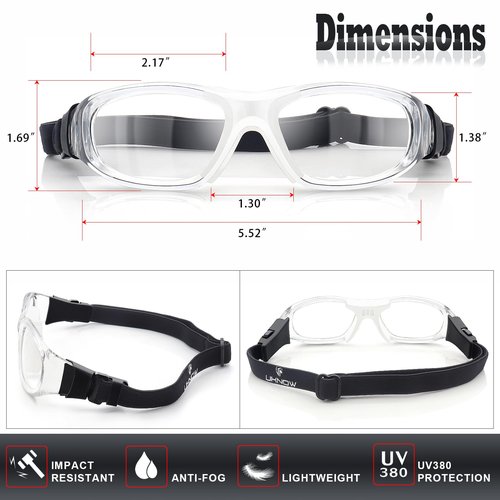 UKNOW Sports Goggles, Anti Fog Protective Eyewear, UV Protection Sports Glasses for Basketball, Racquetball, Pickleball