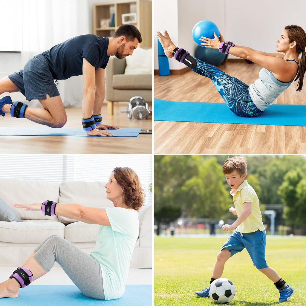 Sportneer Adjustable Ankle and Wrist Weights - Comfortable Fit for Fitness | 1-7 lbs / 1-10 lbs Set