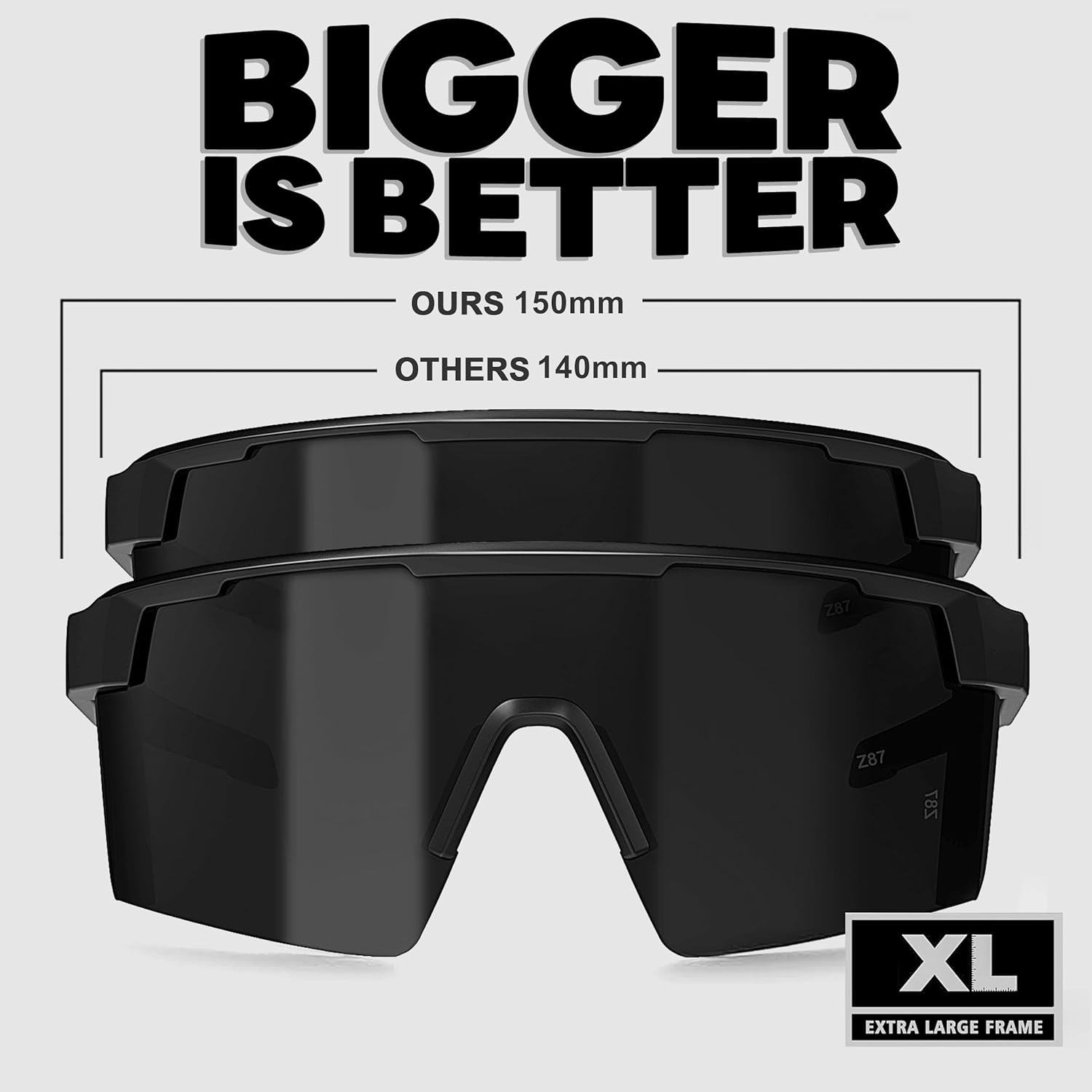 WISTON XL Z87 Sunglasses - Ultralight TR90 UV400 Protection for Men & Women | Perfect for Wide Heads