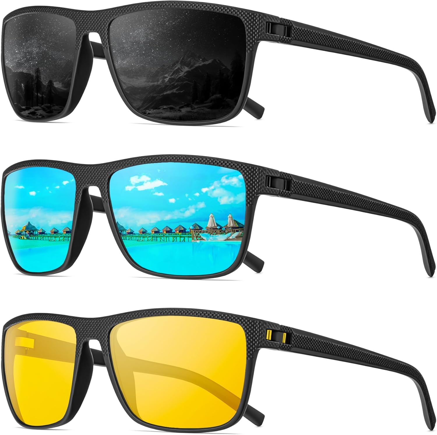 Skiennix Polarized Sunglasses - Lightweight UV Protection for Men | Ideal for Driving, Fishing, Golf