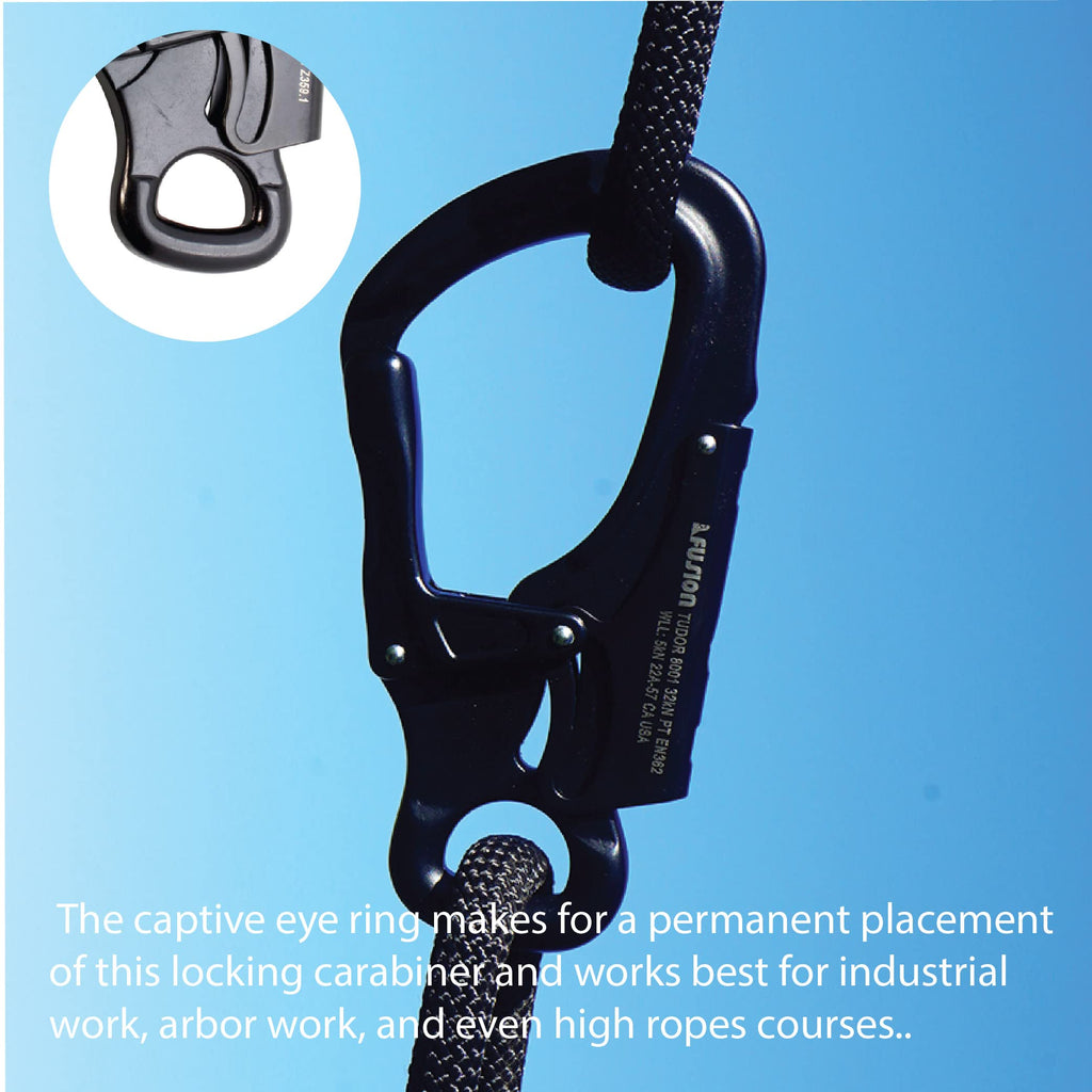 Snap Auto-Locking Carabiner 32KN (5-Pack) - Fusion Climb Tudor - Professional Rock Climbing Carabiner, Aluminum