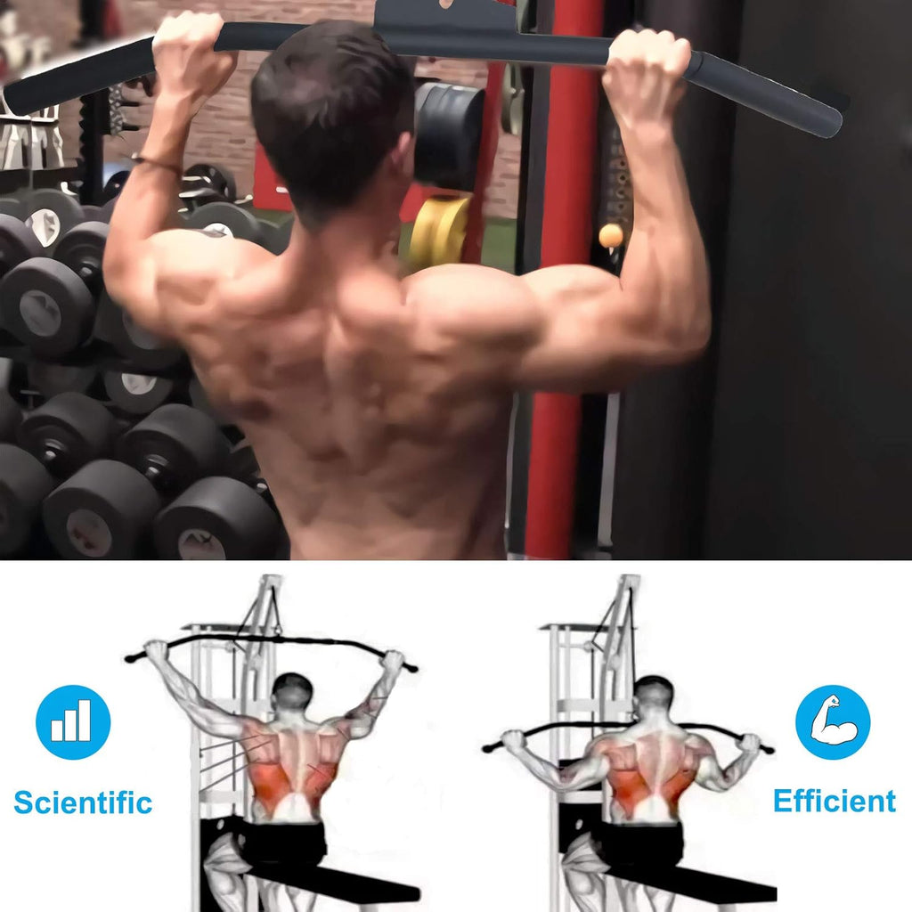 Skiennix Lat Pulldown Bar - 29/39/48 Inch Wide Grip with Non-Slip Handle for Home Gym Training