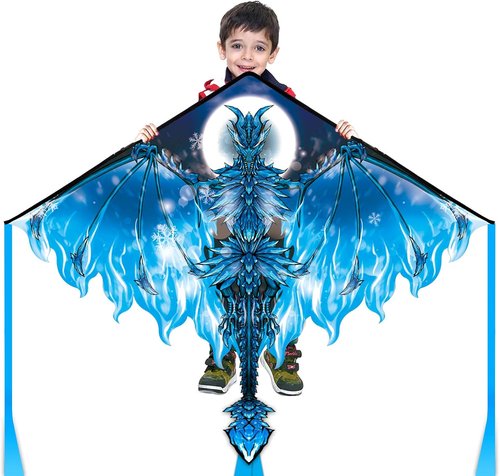 Mint's Colorful Life Dragon Kite - Easy to Fly for Kids & Adults | 300ft Kite String Included