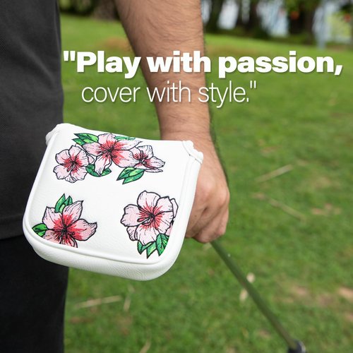 brdejc Golf Putter Covers Mallet Putter Cover Blade Putter Headcovers with Magnetic Closure Leather Golf Club Covers for Most Brand (for Mallet)