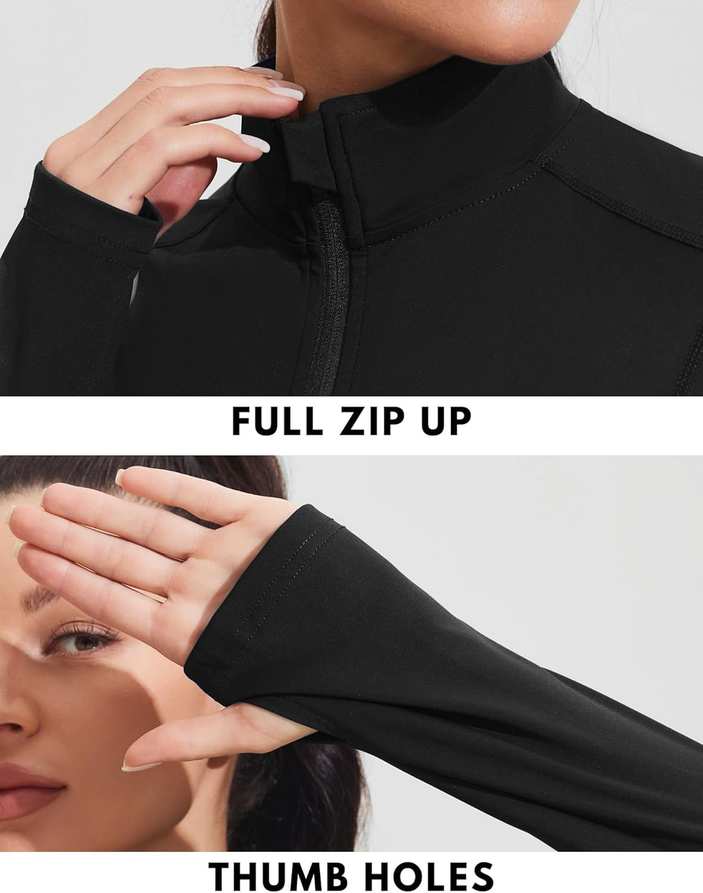 PINSPARK Women's Athletic Jacket - Slim Fit Full Zip Workout Top with Pockets for Gym & Yoga