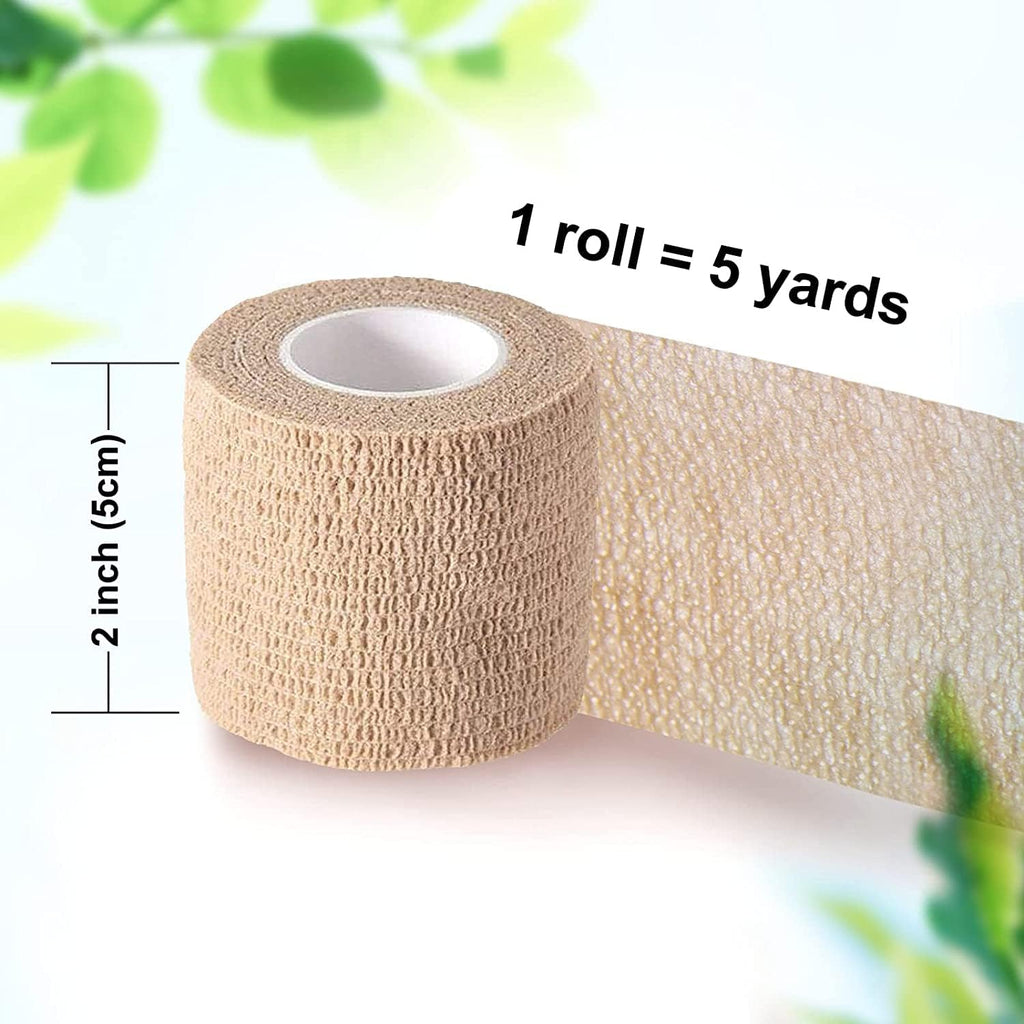 Skiennix Self-Adhesive Bandage Wrap - 2 Inches x 5 Yards | 6 Pack of Cohesive Sports Bandages