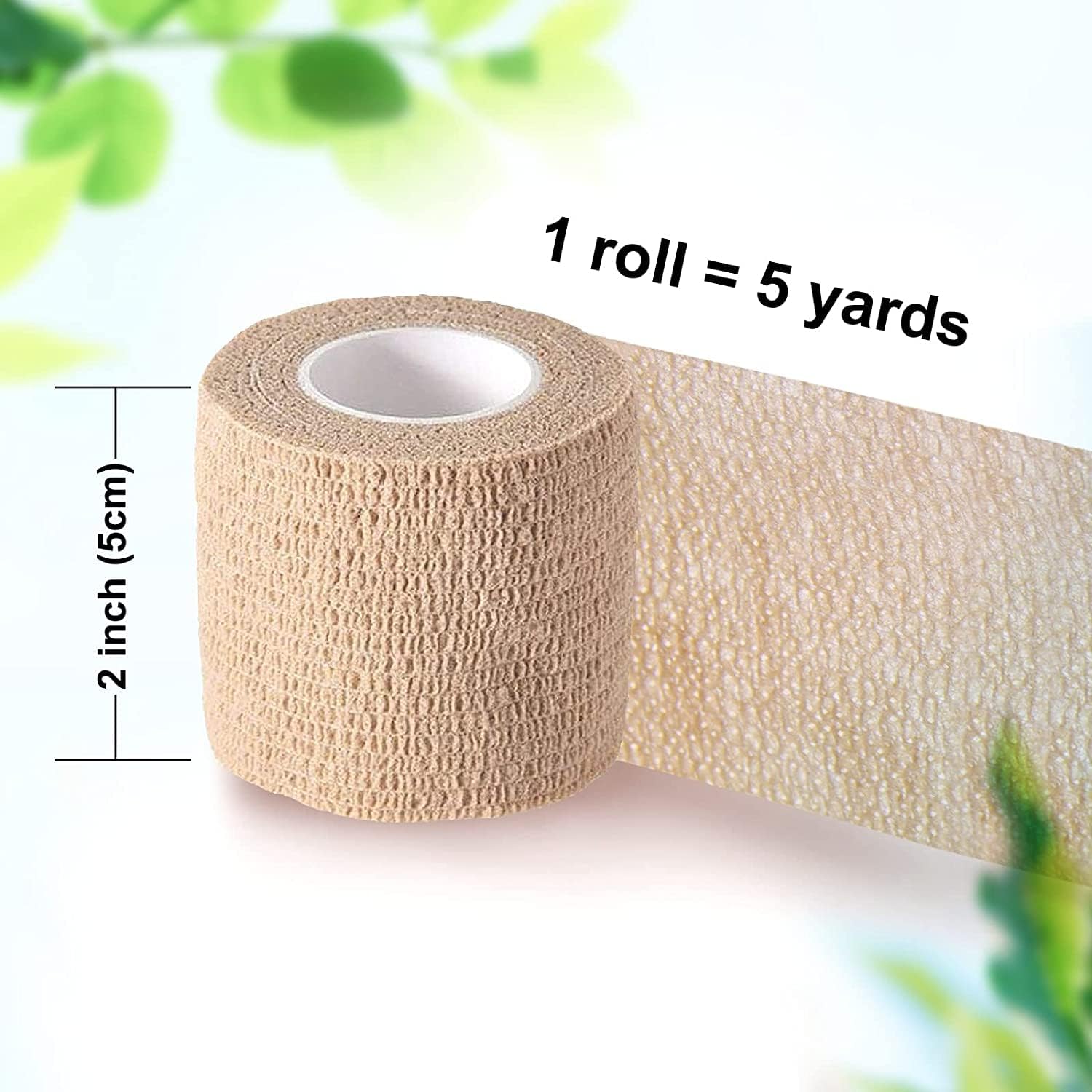 Skiennix Self-Adhesive Bandage Wrap - 2 Inches x 5 Yards | 6 Pack of Cohesive Sports Bandages
