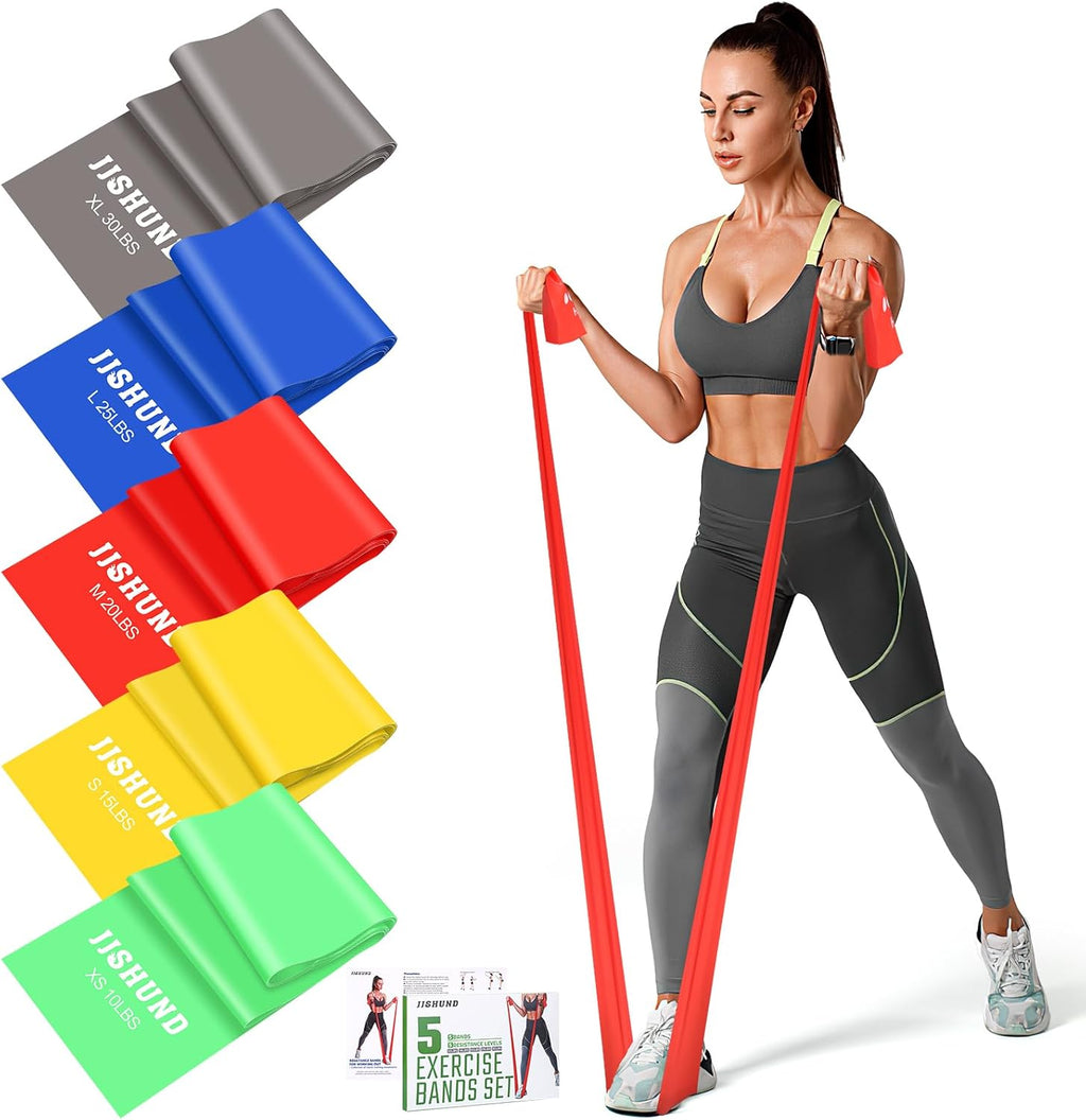 Skiennix Resistance Bands - Professional Elastic Stretch Bands for Yoga & Strength Training | 5 Pcs Set