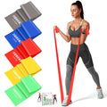 Resistance Bands Set, 5 Pcs Exercise Bands Long 150cm Workout Bands Stretch Bands for Exercise Elastic Band for Yoga Pilates Fitness Home Gym