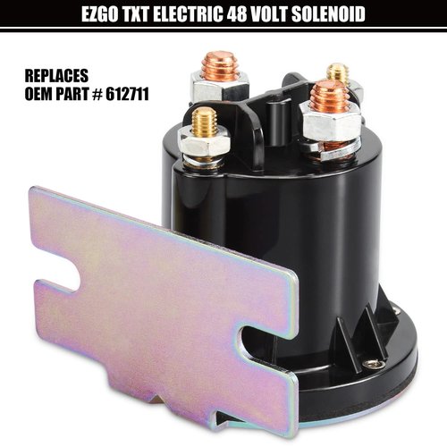 Geggkake EZGO TXT Solenoid, 48V Golf Cart Solenoid, Fit E-Z-GO Electric 48V TXT 2010-Up & All 48V MPT 800/1000 Vehicles Golf Cart, OEM# 612711