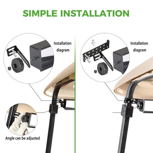 10L0L Universal Golf Cart 5 Panel Mirror for Yamaha EZGO Club Car, Eliminate Blind Spots Wide Angle Rear View Mirror