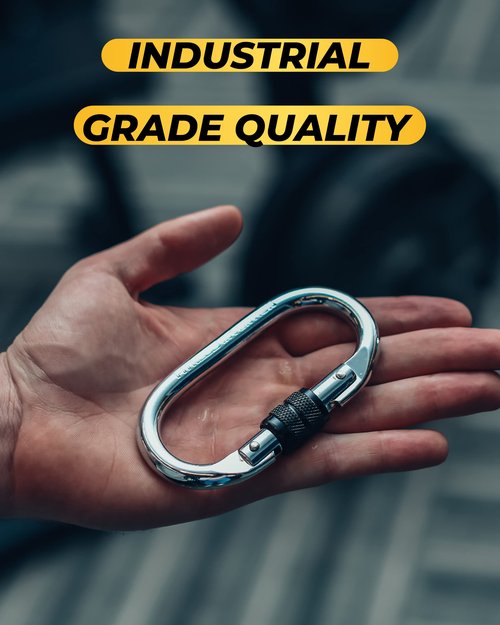 Locking Carabiner - 4.3 Inch Heavy Duty Carabiners - Large Carabiner for Hammocks, Rigging, Gym, Yoga - Oval 25 KN Extra Strong Carabiners