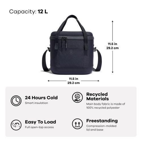 Hydro Flask Cooler Bag - Insulated Portable Soft Cooler - 12 L Capacity in Koala and Black