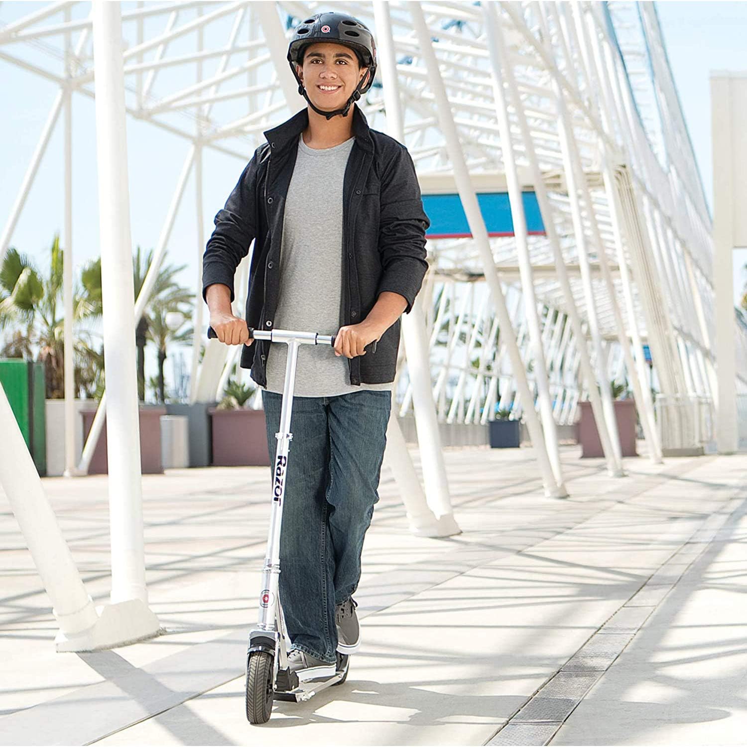 Razor A5 Air Kick Scooter for Kids 8+ | Extra-Long Deck, 8" Pneumatic Wheels, Foldable Design