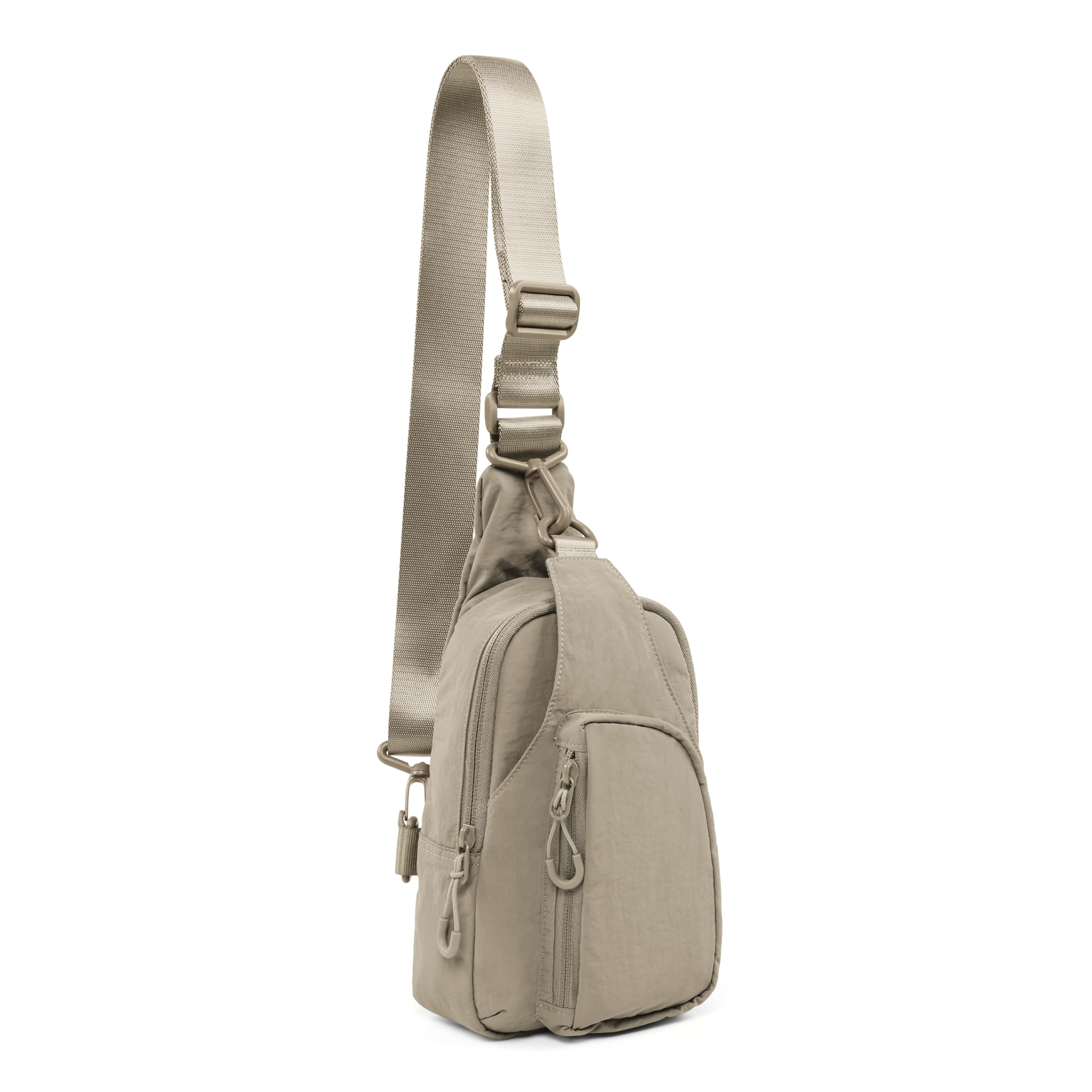ODODOS Sling Bag with Adjustable Straps Crossbody Chest Bag Lightweight Small Backpack for Casual Outdoor Traveling Hiking, Taupe