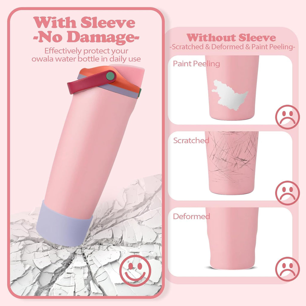 Owala Silicone Boots - Non-Slip, Scratch-Resistant Stability Enhancer for 30oz & 40oz Bottles | Taro Purple - 2 Pack