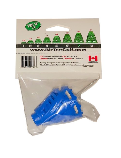 BirTee Pro Golf Tees - Size #7 (1 3/4") Individual Size Pack - 2 Tees Per Pack. Winter/Mat/Simulator Tees (Blue)