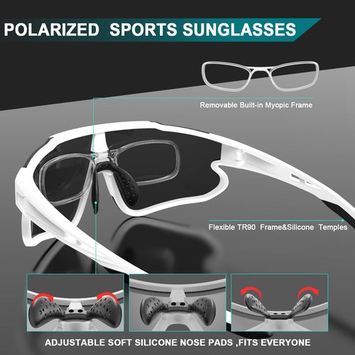 Polarized Sports Sunglasses for Men Women,Running Fishing Baseball Sunglasses,Cycling MTB Bike Glasses UV400