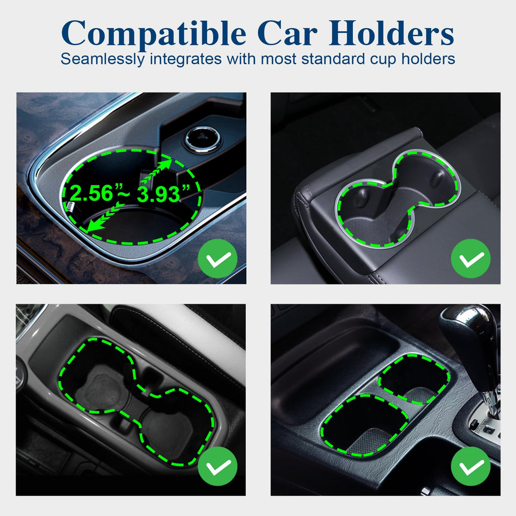 Car Cup Holder Expander, Cup Holder Extender Adapter with Expandable Arm and Adjustable Base, Compatible with Yeti Ramblers, Hydro Flasks, Stanley, Owala Most Coffee Mugs Bottles & Cups (CUP-2pack)