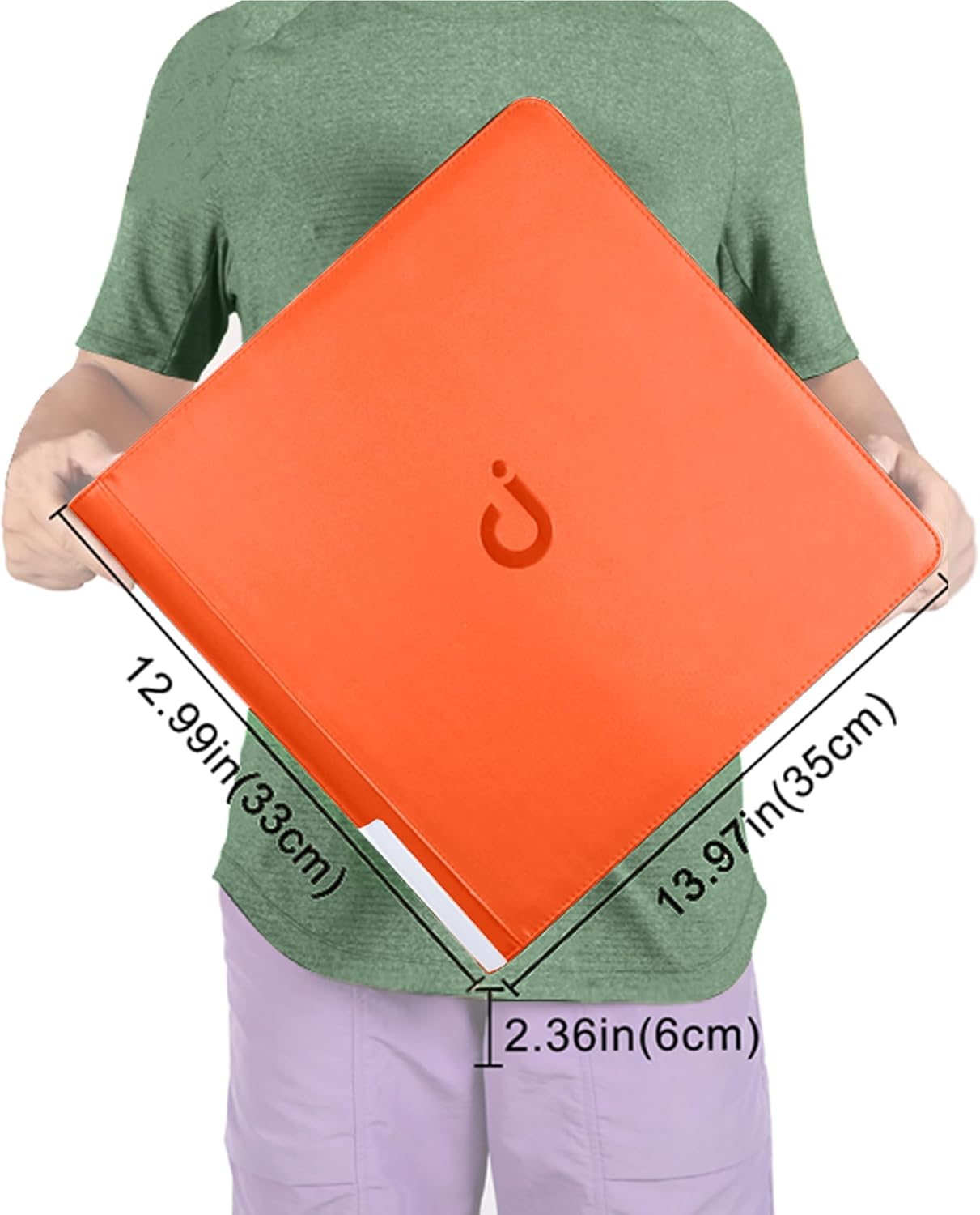 Premium Card Binder - 12 Pocket Design for 1200 Trading & Sports Cards | Model D, Bright Orange