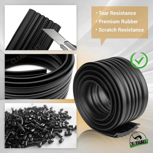 CLUBRALLY Golf Cart Floor Edge Guard Sill Protector, 2 PCS Anti-Collision Rubber Side Bumper Trim for Club Car DS 1987-Up, OEM#1013983/101347501（42.5" L×2.6" W）