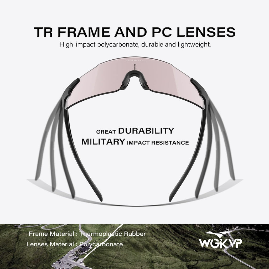 Skiennix Photochromic Running Glasses - UV400 Protection | Lightweight Wraparound Design for Men & Women