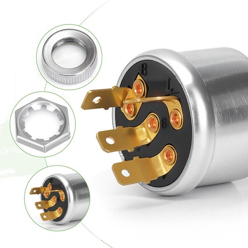 10L0L Golf Cart Ignition Switch for EZGO TXT Workhorse, ST, Shuttle, Medalist, Marathon 1981-Up Golf Cart, 3-Way 4-Terminal with 2 Standard Keys OEM 33639-G01 33639G03
