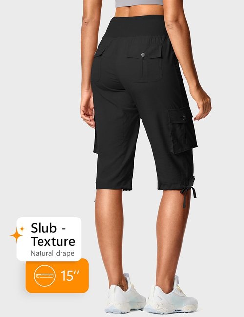 ISEEGZ Capri Pants for Women - Lightweight Cargo Hiking Capris with 6 Pockets | Summer Travel Essential