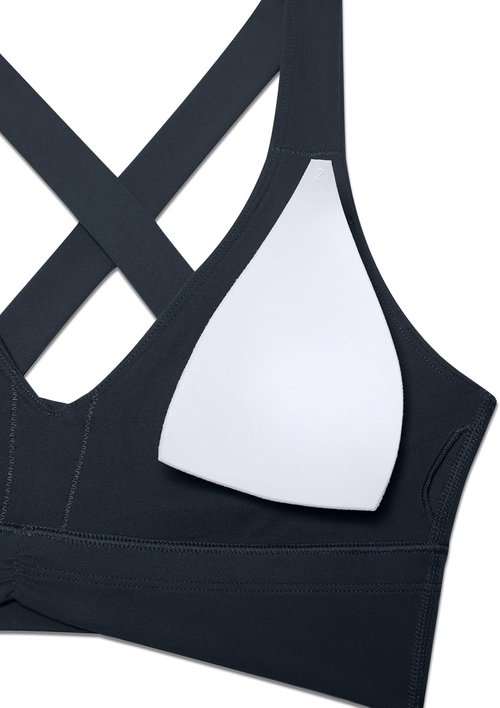 CRZ YOGA Butterluxe Longline Sports Bra - V Neck Padded Yoga Tank with Wide Straps & Cross Back