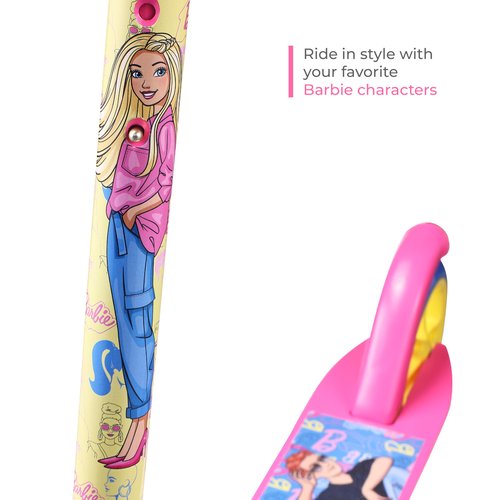 Barbie Scooter, Scooter for Kids with 200mm PU Wheels, ABEC-7 Bearings, Lightweight PP, Alum & Steel Body, Designed for Kids & Teens, Ultimate Riding Experience