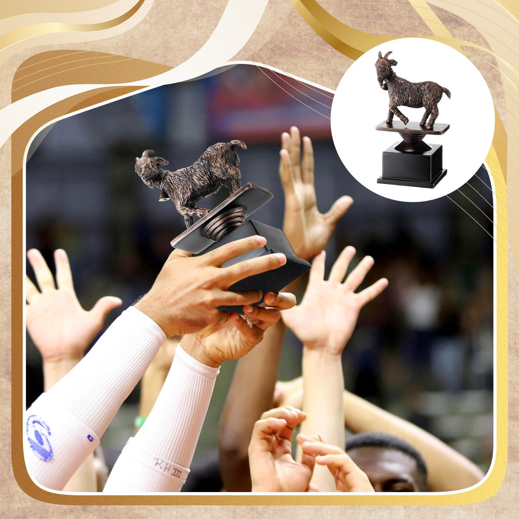 Zhengmy The Goat Trophy Award Funny Recognition Sculpture Trophy for Adults Unique Appreciation Gift Plaque for Sports Champion Winner, Teacher, Office, Employee, Coworkers, Friend