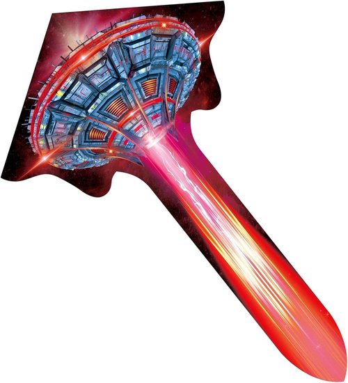 Mint's Colorful Life UFO Kite - Easy to Fly Delta Spaceship Design with 300Ft String (Red)