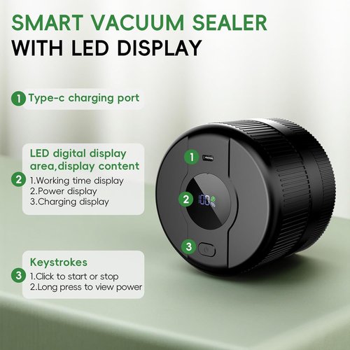 Mason Jar Vacuum Sealer Kit - Electric Sealer for Wide & Regular Mouth Jars | Portable & Perfect Gift for Mom