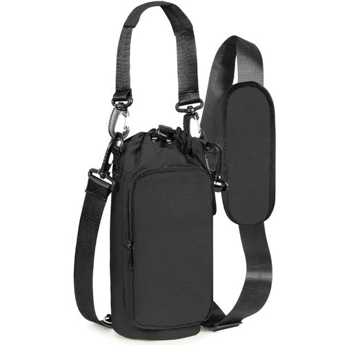Insulated Water Bottle Carrier with Adjustable Strap - 25/32/40 oz Water Bottle Crossbody Bag with Small Purse for Hiking, Gym, Travel