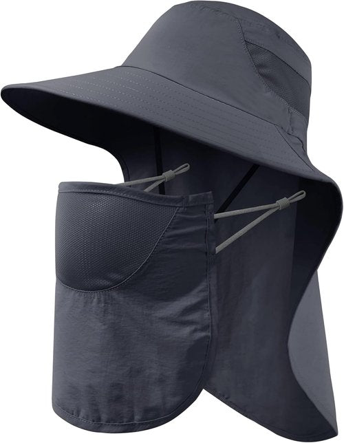 Icolor Women's Sun Hat - UPF 50+ Wide Brim Visor with 12" Neck Flap for Ultimate Sun Protection