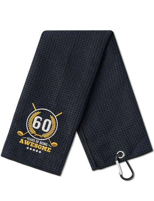 CybGene 60th Birthday Gifts Golf for Men Golfer, Funny Golf Towels for Golf Lovers, Husband, Perfect for Dad, Boss, Grandpa for Birthday