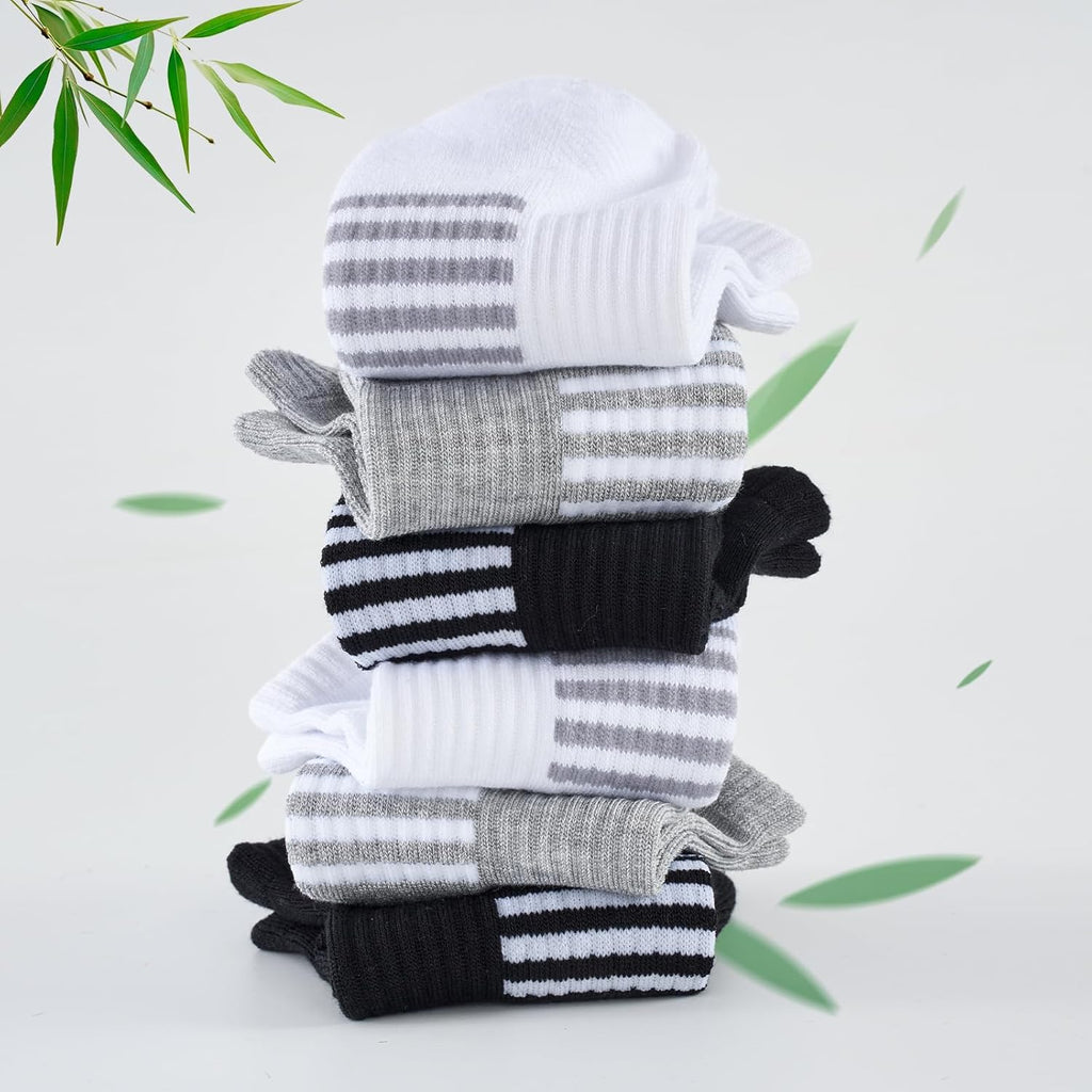 Skiennix Ankle Socks for Women - 6 Pairs Bamboo Viscose, Breathable & Moisture-Wicking, Low Cut