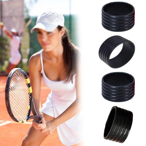 Wzttdm 20 Pcs Tennis Racket Silicone Handle Grip Ring, Racket Band Racquet Rings, Protector Absorbent Overgrip Fix Ring for Handle Tennis Racket