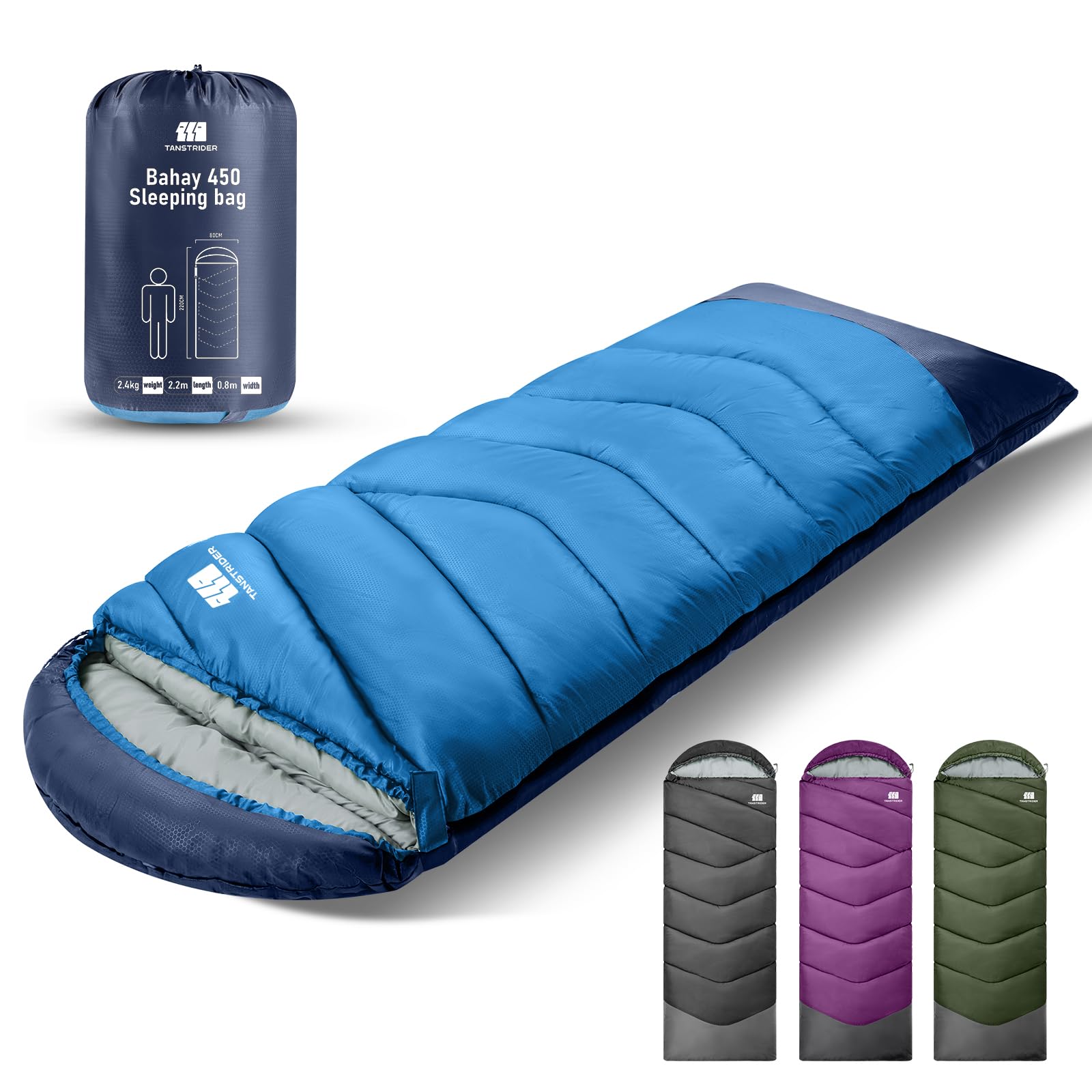 TANSTRIDER Sleeping Bags for Adults Cold Weather,3-4 Season 5lb Portable Sleeping Bag for Kids Girls Boys with Compression Sack,Camping Essentials Gear, Hiking,Travel,Backpacking,Outdoor & Indoor