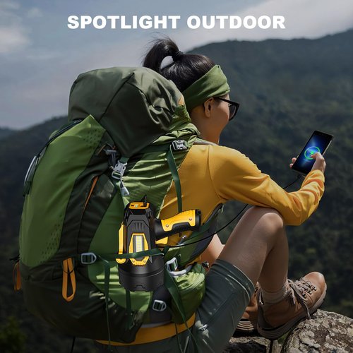 MIXILIN Rechargeable Spotlight 2,000,000 Lumens, Super Bright LED Spotlight Flashlight Outdoor with COB Light & Foldable Tripod, 10000ɱAh Long Lasting Large Handheld Spot Light for Boating Camping