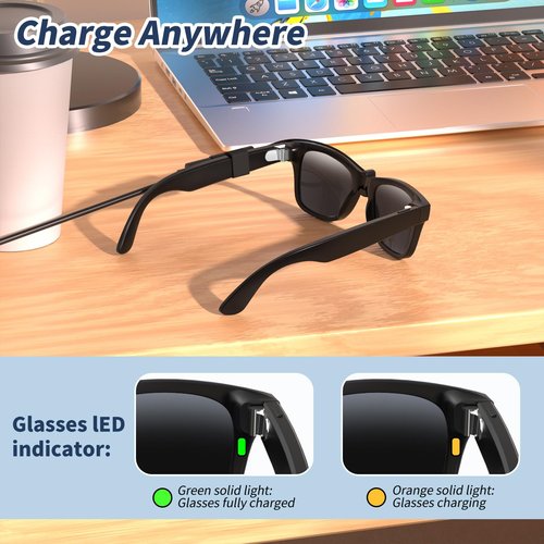 LVBOAT Charger Cable for RayBan Meta Smart Glasses Case Accessories, Charging Cable Clip Compatible with Wayfarer, Headliner, Skyler gen2 and Oakley Meta HSTN Charger Case