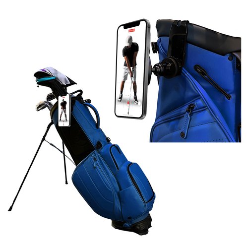 Golf Phone Holder – Fully Adjustable Golf Swing Camera Mount | Converts Any Bag into a Golf Phone Tripod | MagSafe-Compatible for Easy, Clamp-Free Setup | Golf Bag Magnetic Plate Included